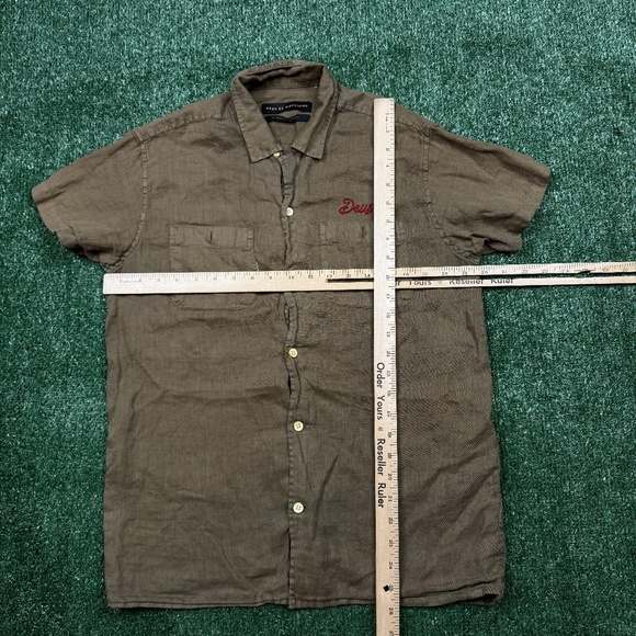 Deus Ex Machina Men’s Oversized Button Up Shirt XS Fits S Green Short Sleeve - Picture 3 of 7